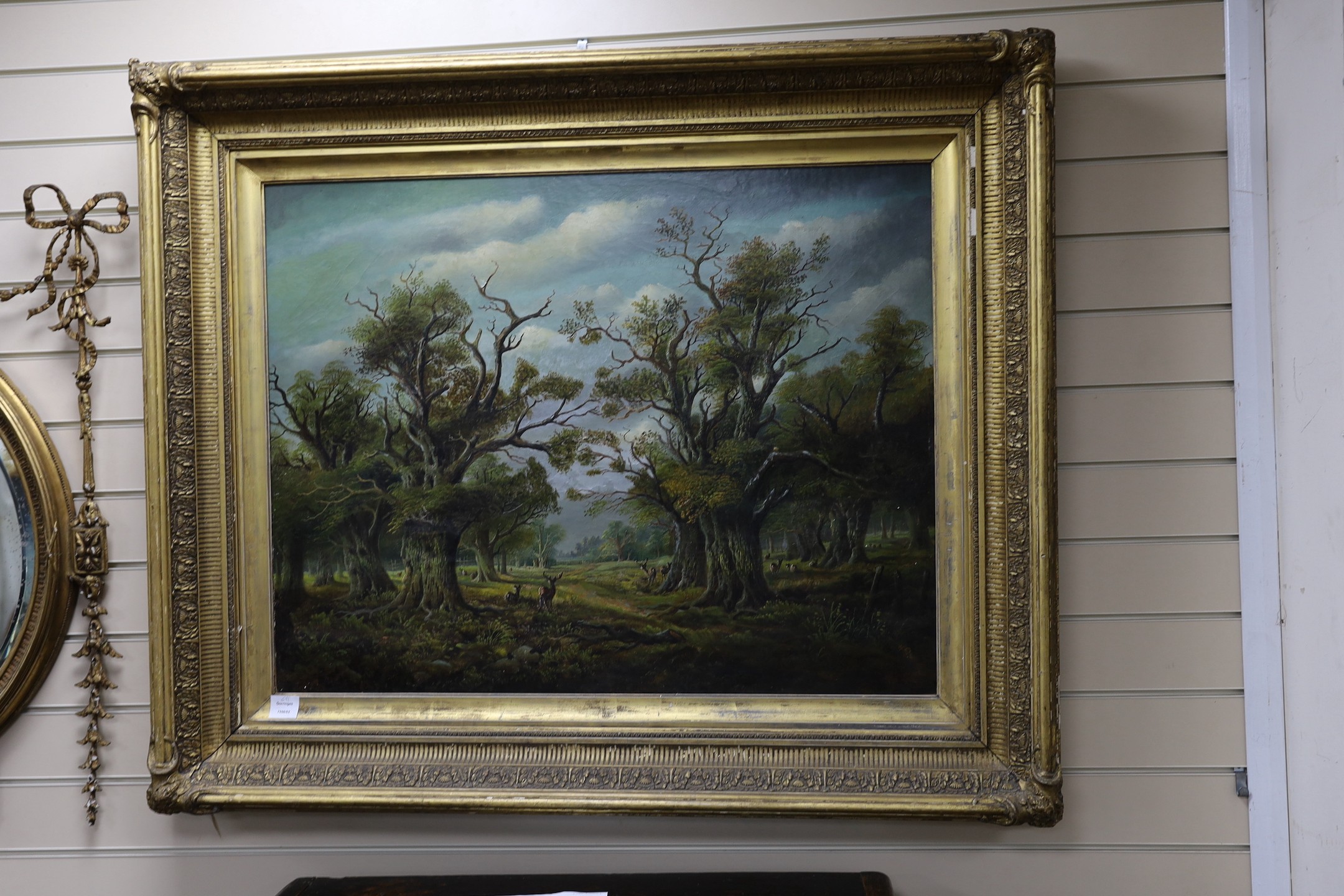 J.B. Brookes c.1900, oil on canvas, 'In Chatham Park', monogrammed, 70 x 90cm